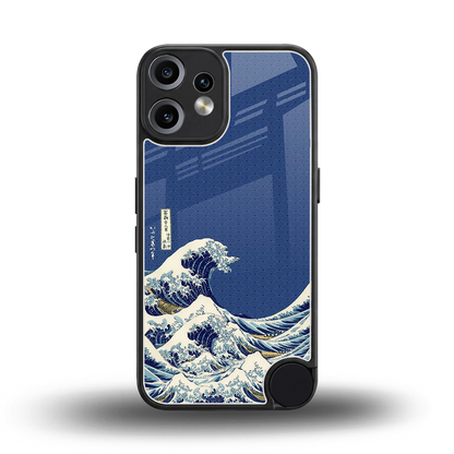 Waves back phone cover | glass case for cmf nothing phone 2 pro