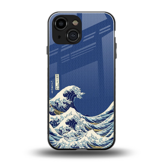 Waves back phone cover | glass case for iphone 12 mini