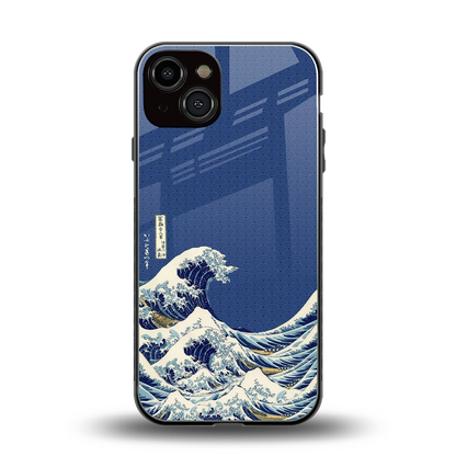 Waves back phone cover | glass case for iphone 13