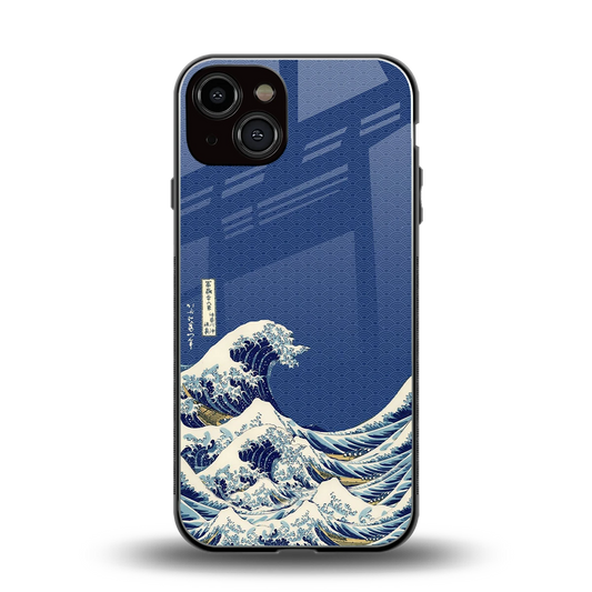 Waves back phone cover | glass case for iphone 13