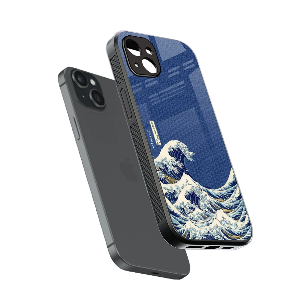 Waves sleek iphone 14 plus cover with tempered glass back and TPU edges