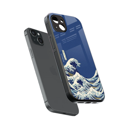 Waves sleek iphone 14 plus cover with tempered glass back and TPU edges