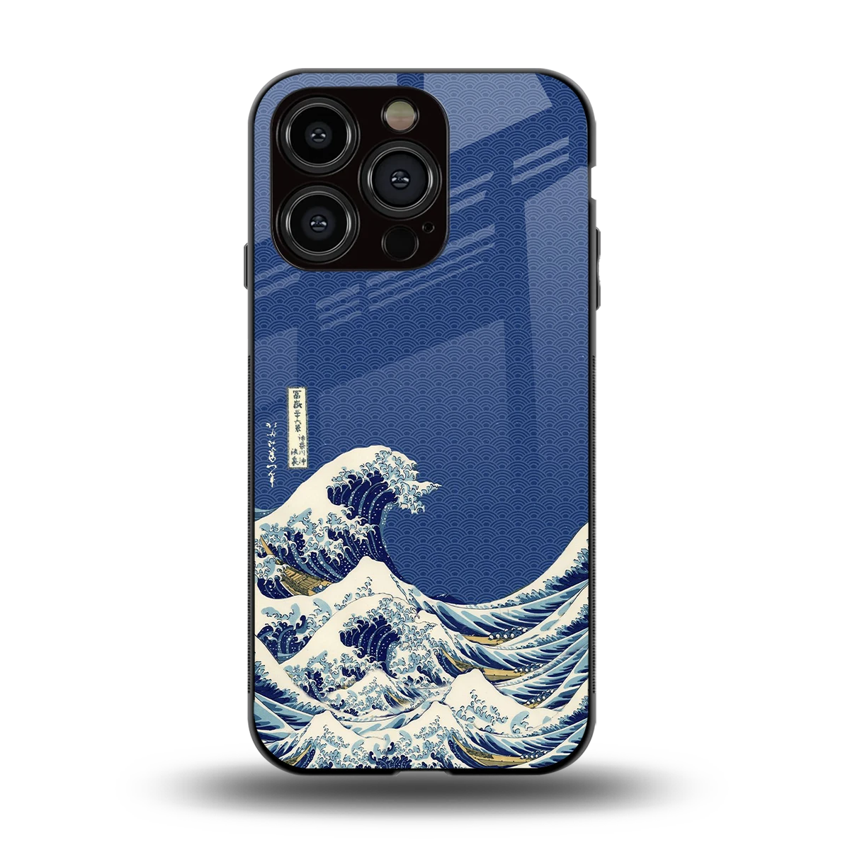 Waves back phone cover | glass case for iphone 15 pro