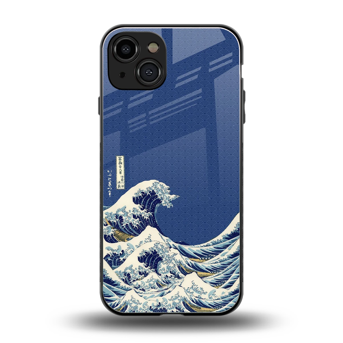 Waves back phone cover | glass case for iphone 15
