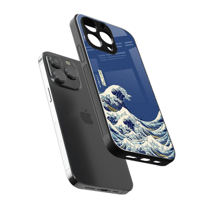 Waves sleek iphone 15 pro cover with tempered glass back and TPU edges