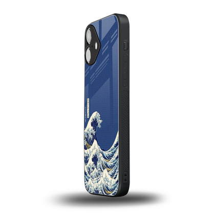 Waves iphone 16 plus mobile cover | shockproof glass phone case