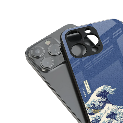 Waves stylish phone case for iphone 16 pro max | glossy glass and slim fit