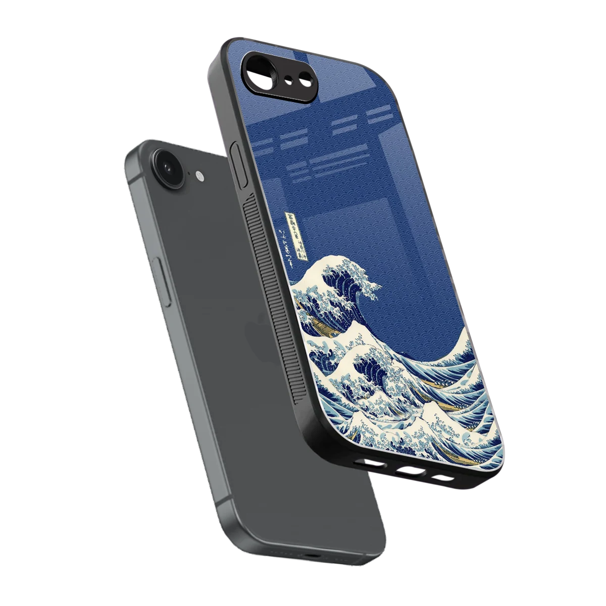 Waves sleek iphone 16e cover with tempered glass back and TPU edges