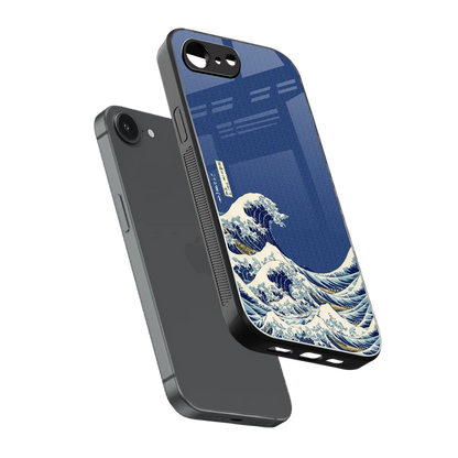 Waves sleek iphone 16e cover with tempered glass back and TPU edges