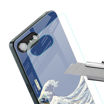Waves stylish phone case for iphone 16e | glossy glass and slim fit