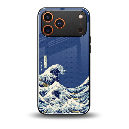 Waves back phone cover | glass case for iphone 17 pro