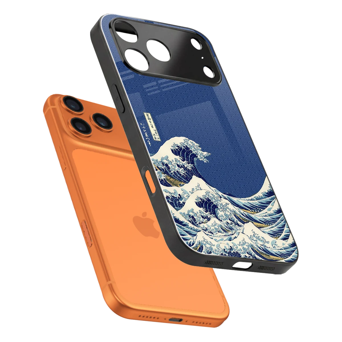Waves sleek iphone 17 pro cover with tempered glass back and TPU edges