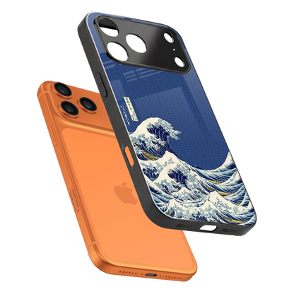 Waves sleek iphone 17 pro cover with tempered glass back and TPU edges