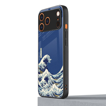 Waves iphone 17 pro mobile cover | shockproof glass phone case