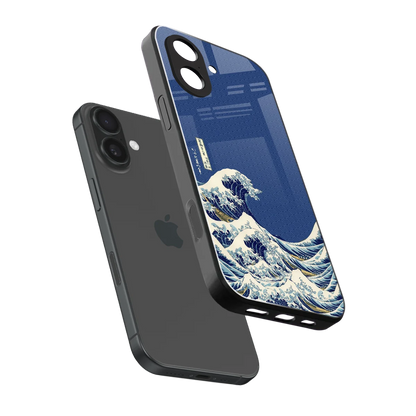 Waves sleek iphone 17 cover with tempered glass back and TPU edges