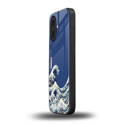 Waves iphone 17 mobile cover | shockproof glass phone case