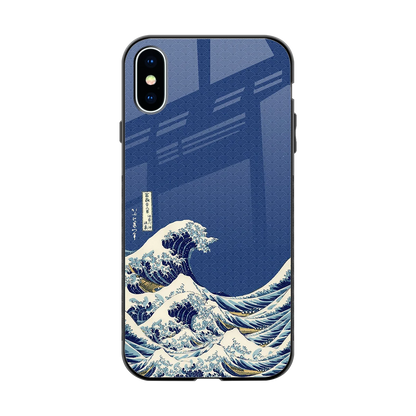 Waves back phone cover | glass case for iphone xs