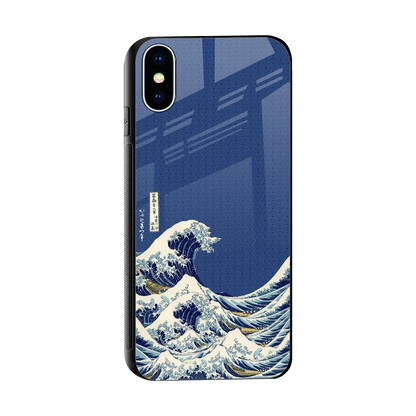 Waves sleek iphone xs cover with tempered glass back and TPU edges