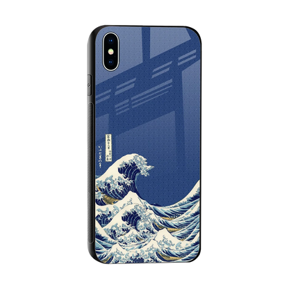 Waves sleek iphone xs max cover with tempered glass back and TPU edges