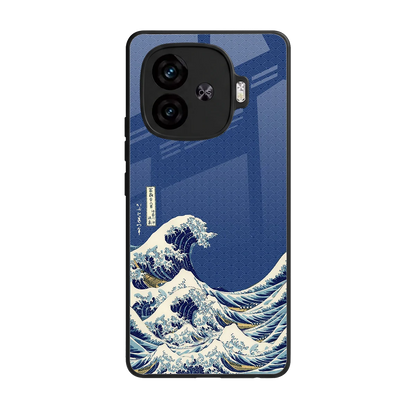 Waves back phone cover | glass case for iqoo neo 10r 5g