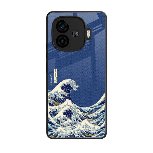 Waves back phone cover | glass case for iqoo neo 10r 5g