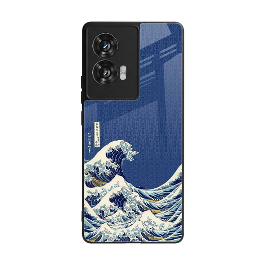 Waves back phone cover | glass case for motorola edge 50 fusion
