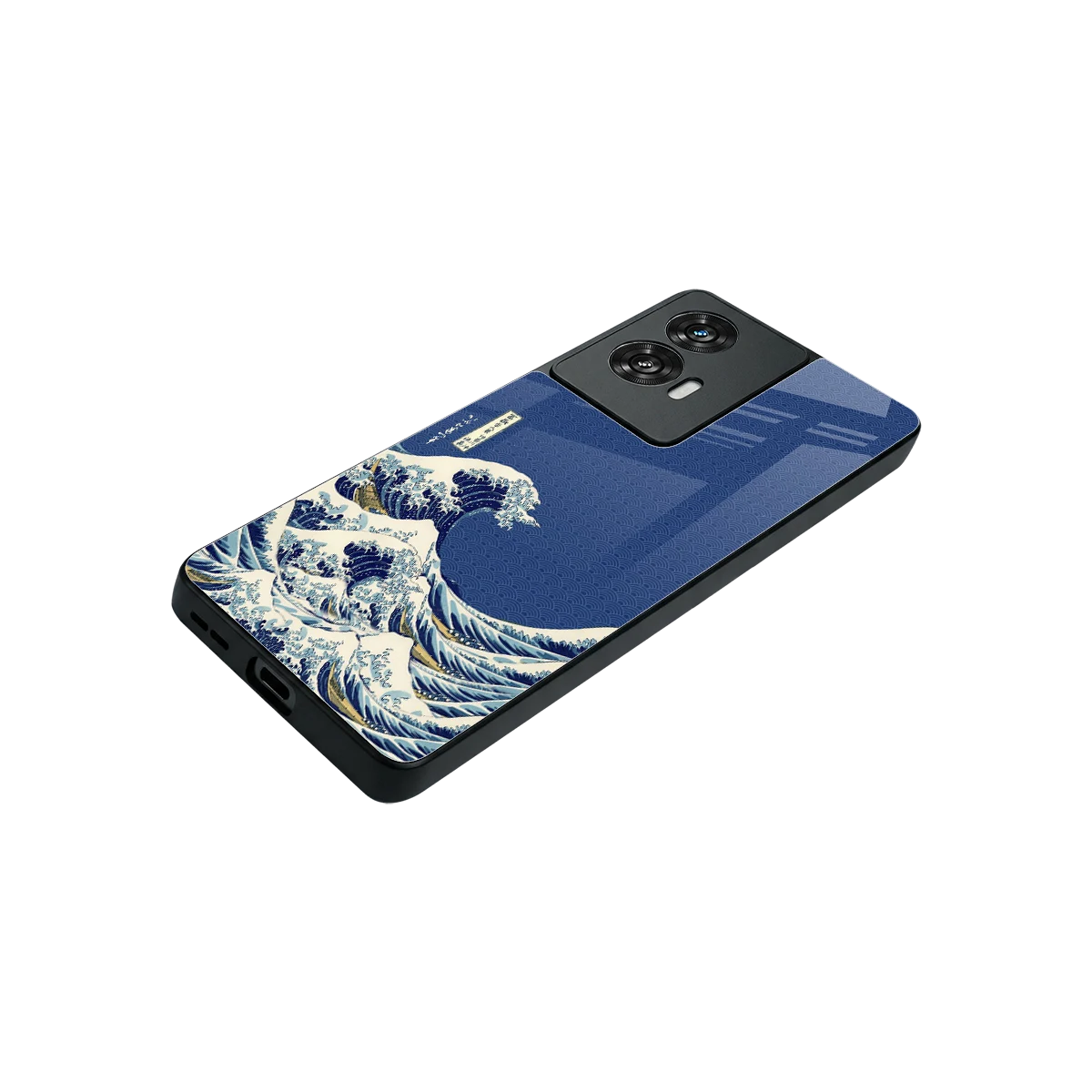Waves stylish phone case for motorola edge 50 fusion | glossy glass and slim fit