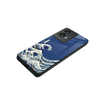 Waves stylish phone case for motorola edge 50 fusion | glossy glass and slim fit