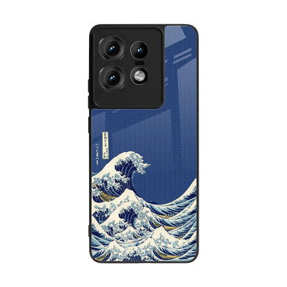Waves back phone cover | glass case for motorola edge 50 pro