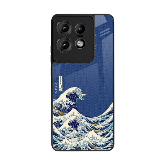Waves back phone cover | glass case for motorola edge 50 pro
