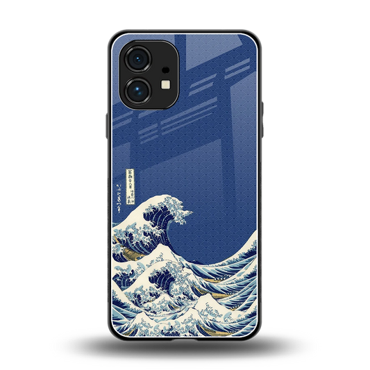 Waves back phone cover | glass case for nothing phone 1