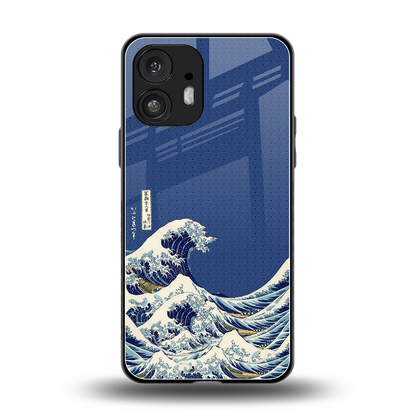 Waves back phone cover | glass case for nothing phone 2