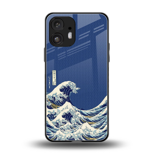 Waves back phone cover | glass case for nothing phone 2