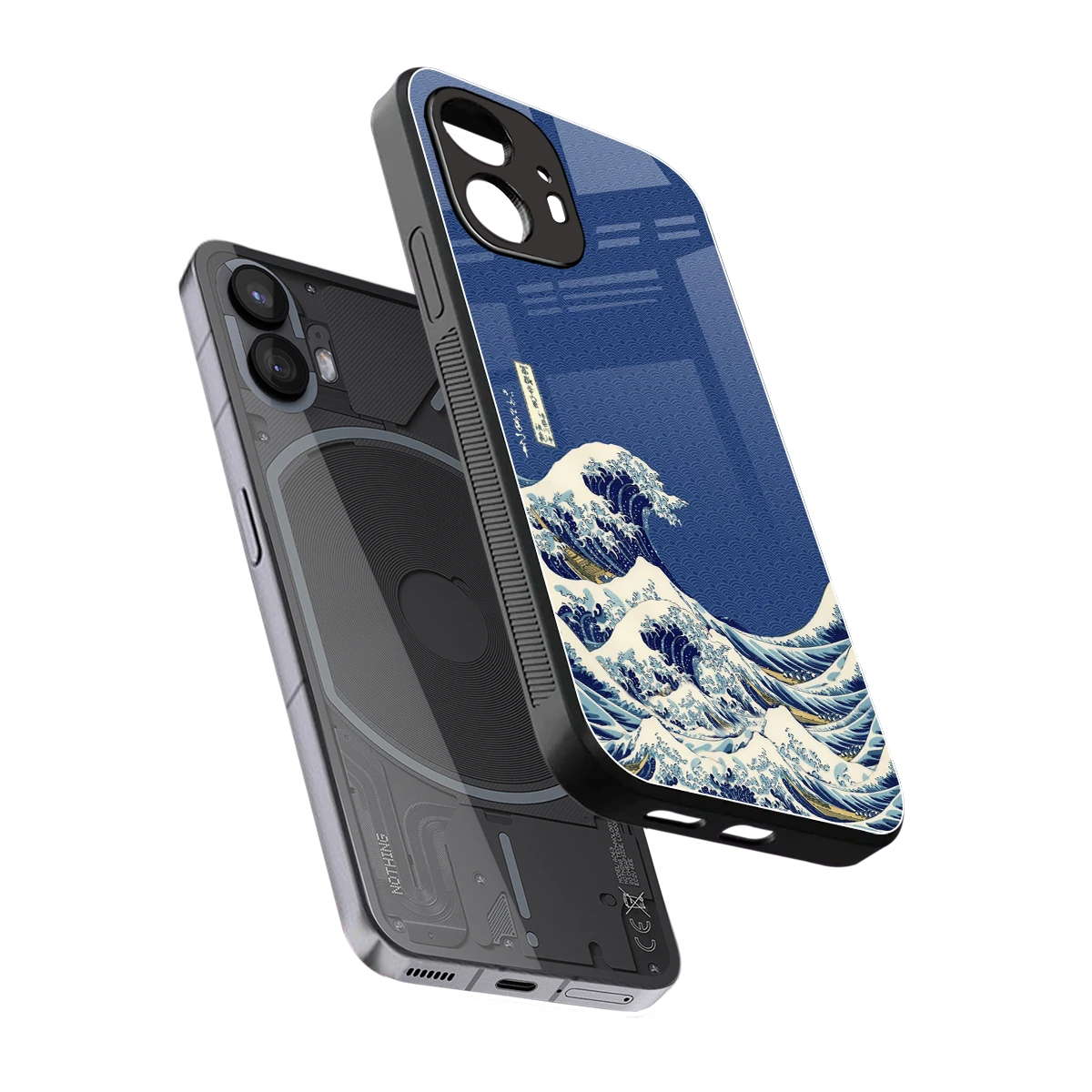 Waves sleek nothing phone 2 cover with tempered glass back and TPU edges