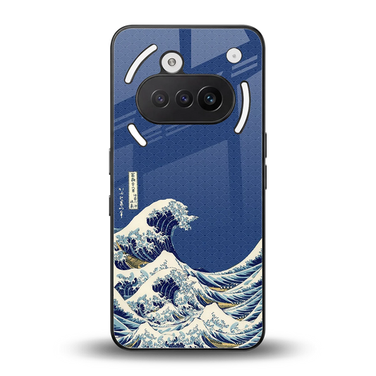 Waves back phone cover | glass case for nothing phone 3a