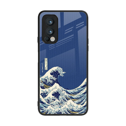 Waves back phone cover | glass case for oneplus nord 2