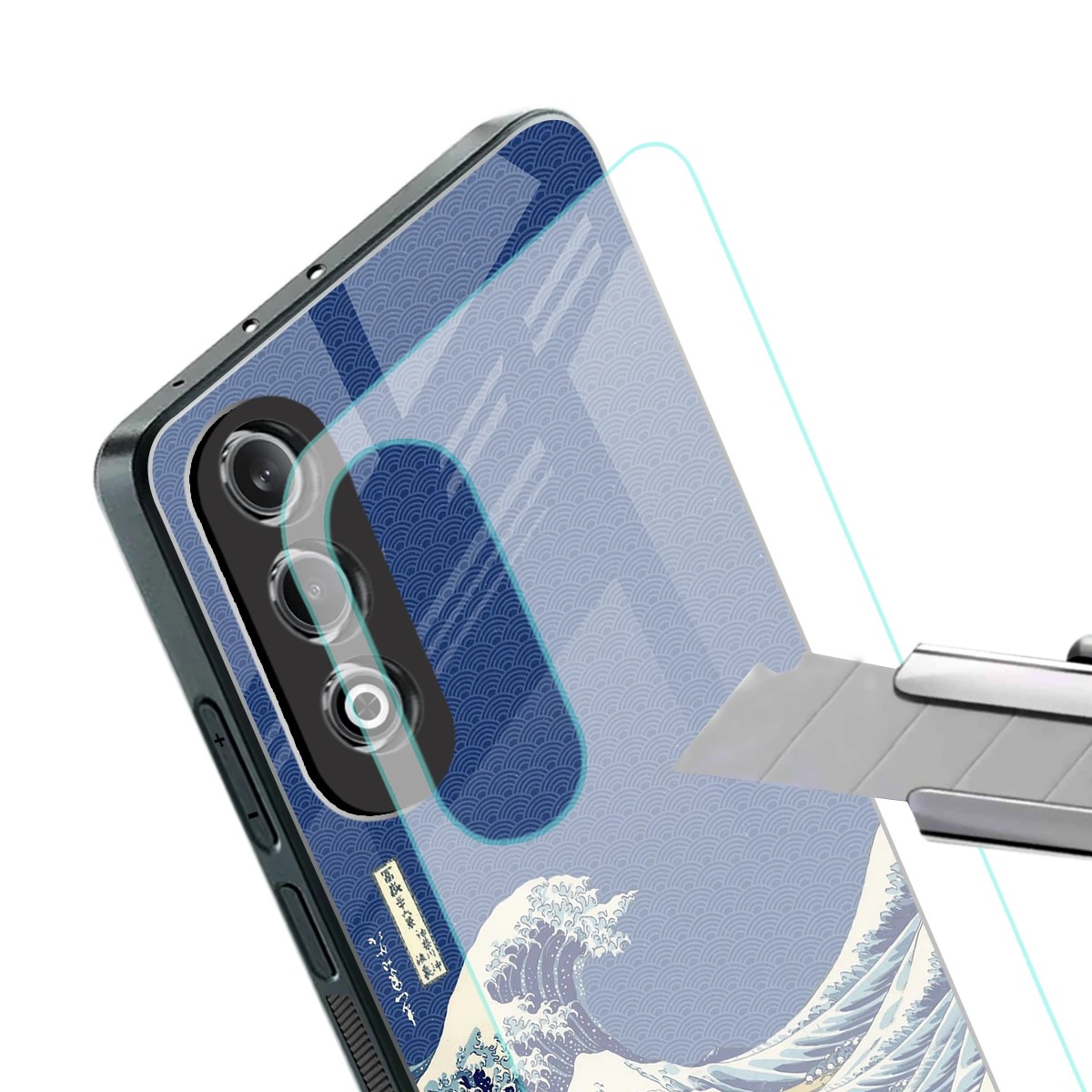 Waves stylish phone case for oneplus nord ce 4 | glossy glass and slim fit