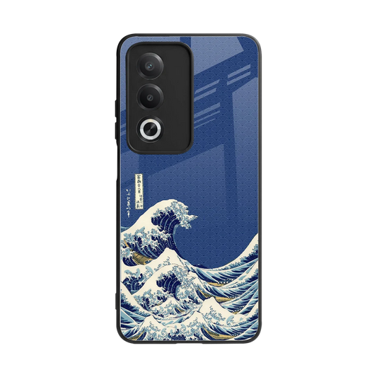 Waves back phone cover | glass case for oppo a3 pro