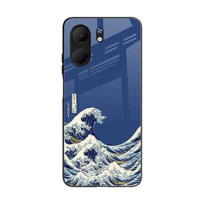 Waves back phone cover | glass case for oppo a5x 5g