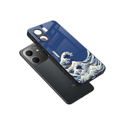 Waves sleek oppo a5x 5g cover with tempered glass back and TPU edges
