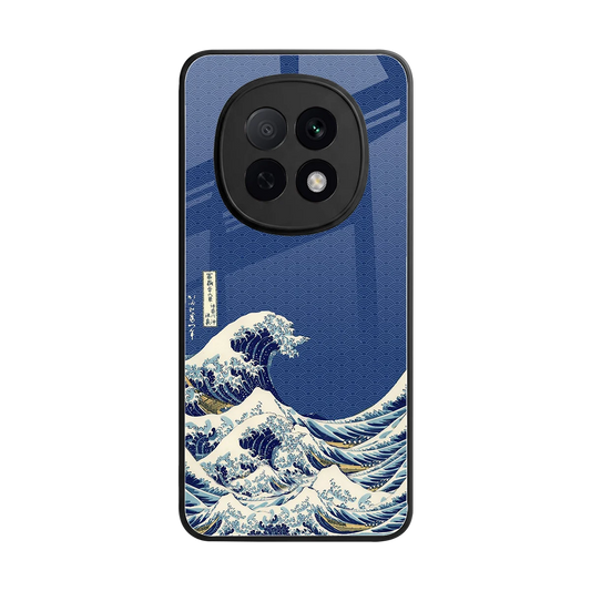 Waves back phone cover | glass case for oppo f29 pro 5g