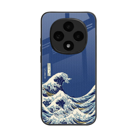 Waves back phone cover | glass case for oppo f31 pro 5g