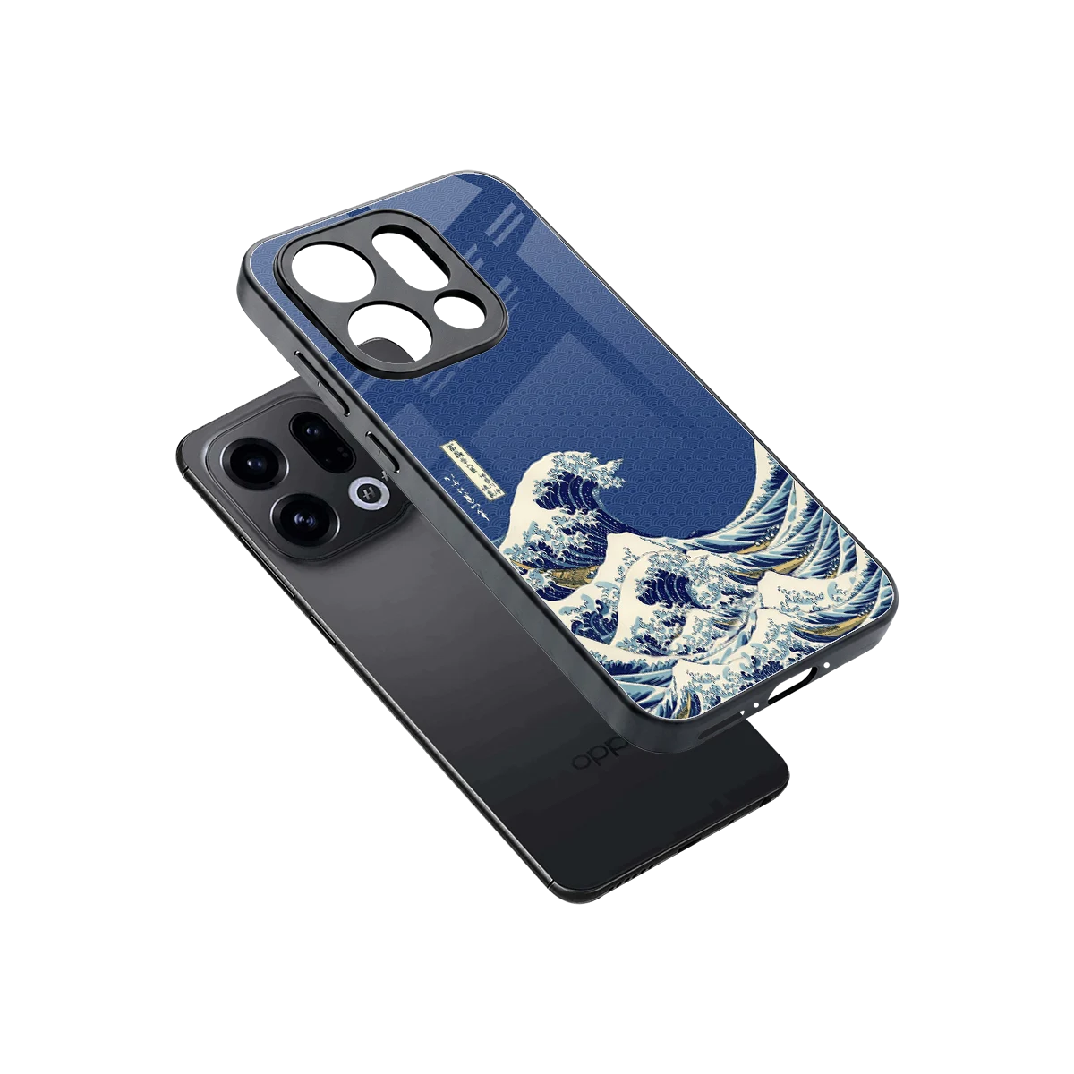 Waves sleek oppo find x9 cover with tempered glass back and TPU edges