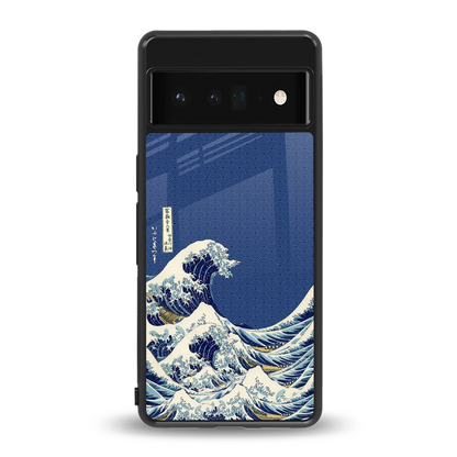Waves back phone cover | glass case for google pixel 6 pro