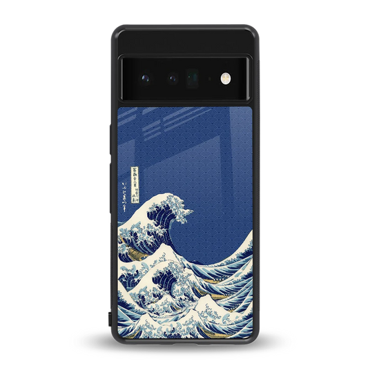 Waves back phone cover | glass case for google pixel 6 pro