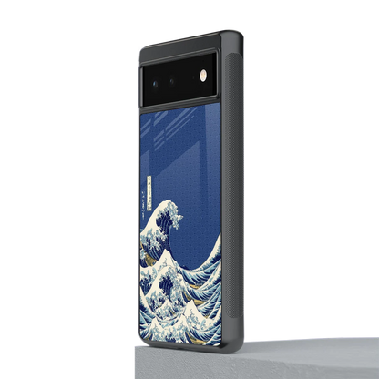 Waves stylish phone case for google pixel 6a | glossy glass and slim fit