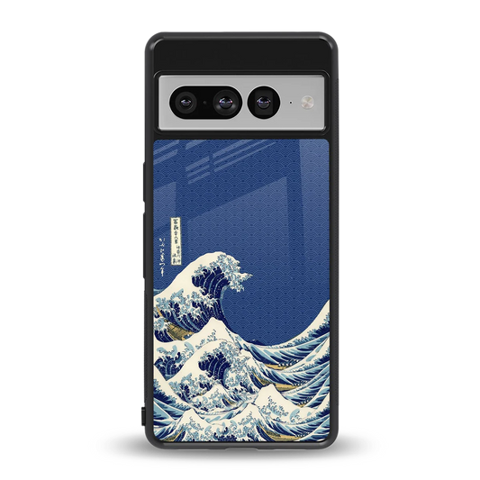 Waves back phone cover | glass case for google pixel 7 pro