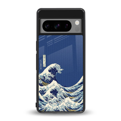 Waves back phone cover | glass case for google pixel 8 pro