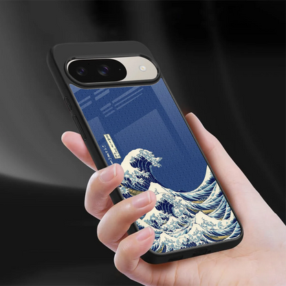 Waves sleek google pixel 9 cover with tempered glass back and TPU edges