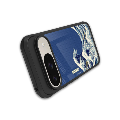 Waves stylish phone case for google pixel 9 | glossy glass and slim fit